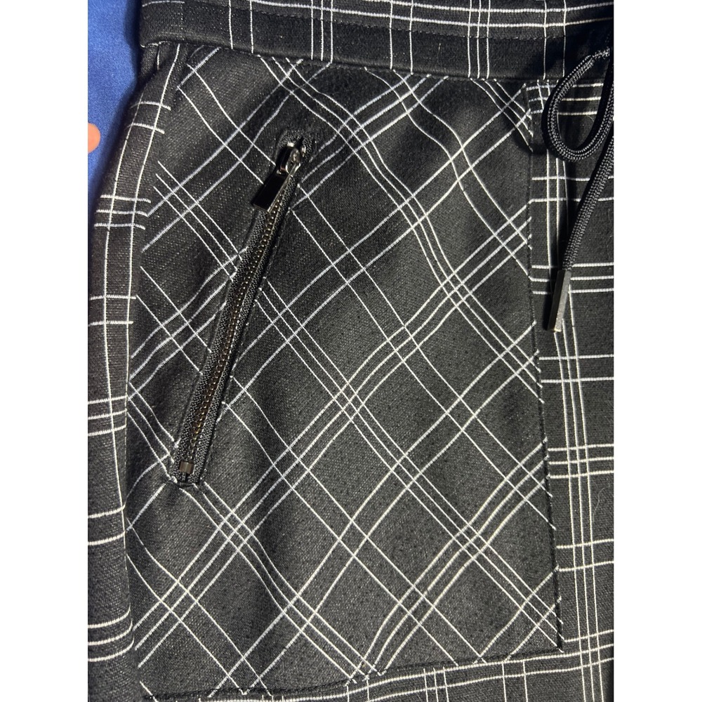 Liverpool Los Angeles Black White Plaid Jogger Pants Zip Pocket Size 4/27 - Picture 2 of 7